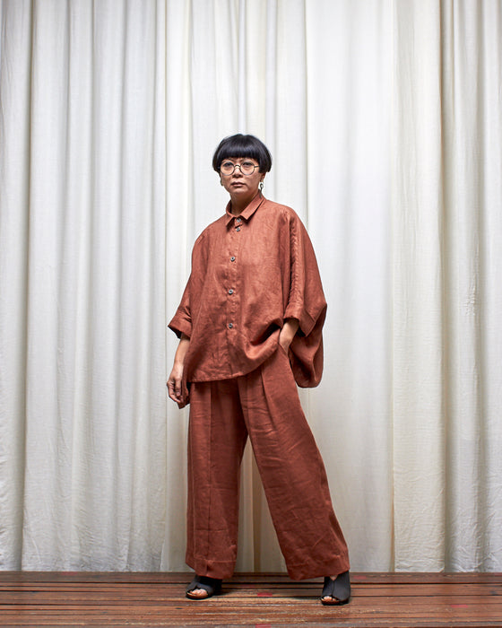 THE ADLER duster dresshirt - Chestnut