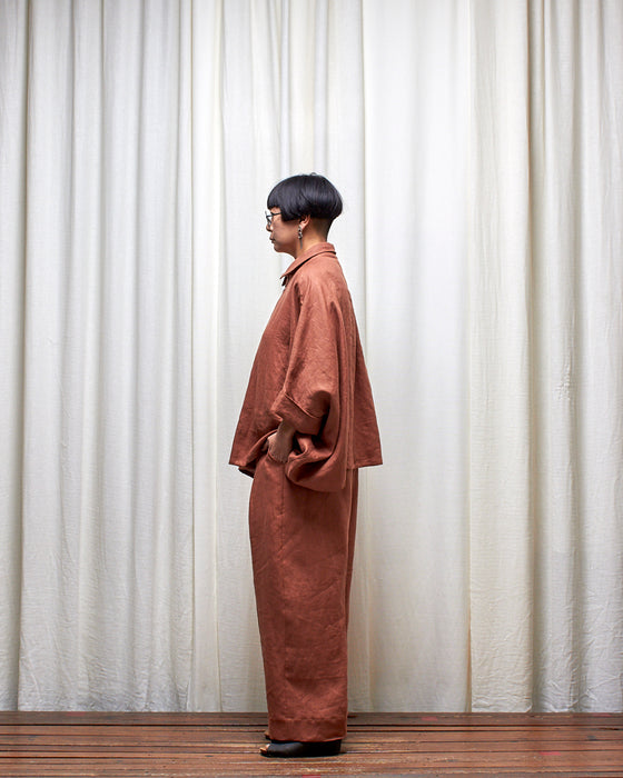 THE ADLER duster dresshirt - Chestnut