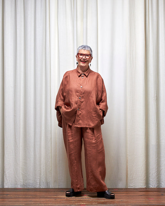 THE ADLER duster dresshirt - Chestnut
