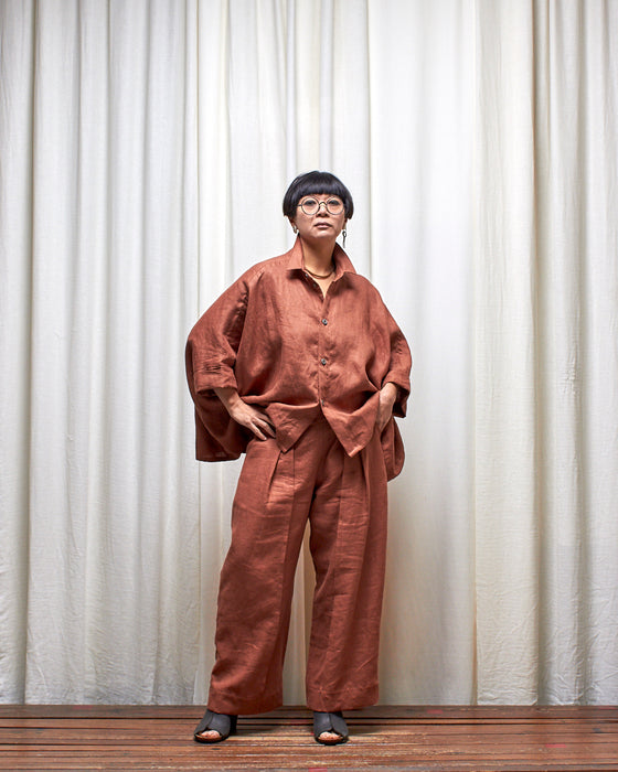THE ADLER duster dresshirt - Chestnut