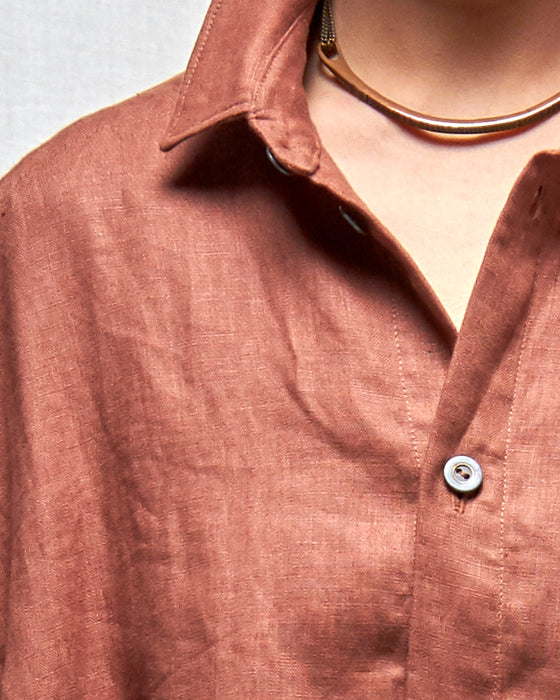 THE ADLER duster dresshirt - Chestnut