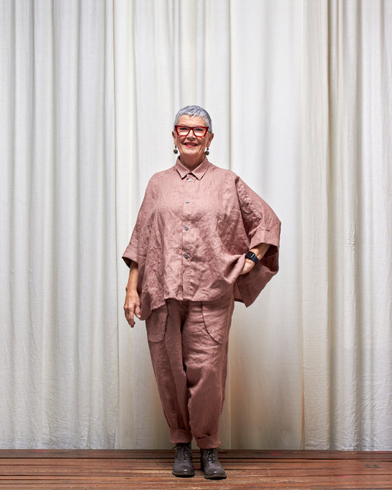 THE ADLER duster dresshirt - Musk Stripe MADE-TO-ORDER