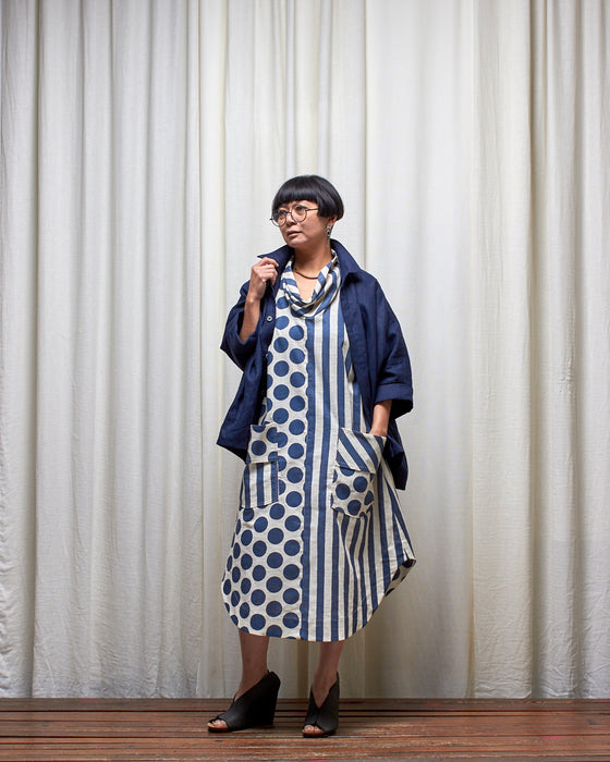 THE ADLER duster dresshirt - Navy Linen