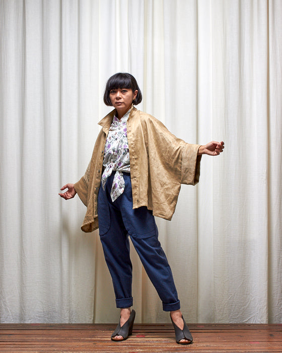 THE ADLER duster dresshirt - Pale Gold Linen
