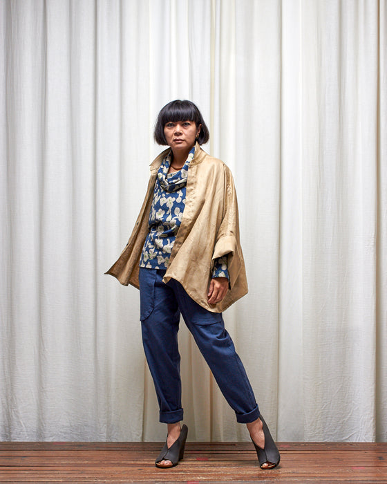 THE ADLER duster dresshirt - Pale Gold Linen