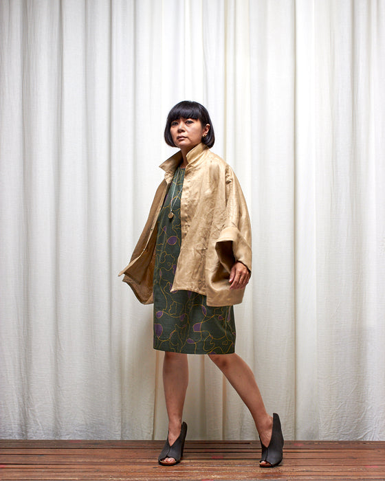 THE ADLER duster dresshirt - Pale Gold Linen