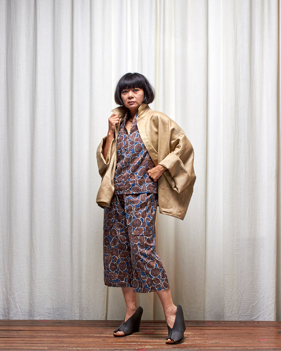 THE ADLER duster dresshirt - Pale Gold Linen