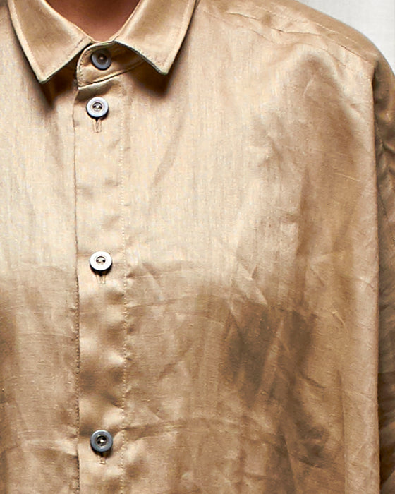 THE ADLER duster dresshirt - Pale Gold Linen