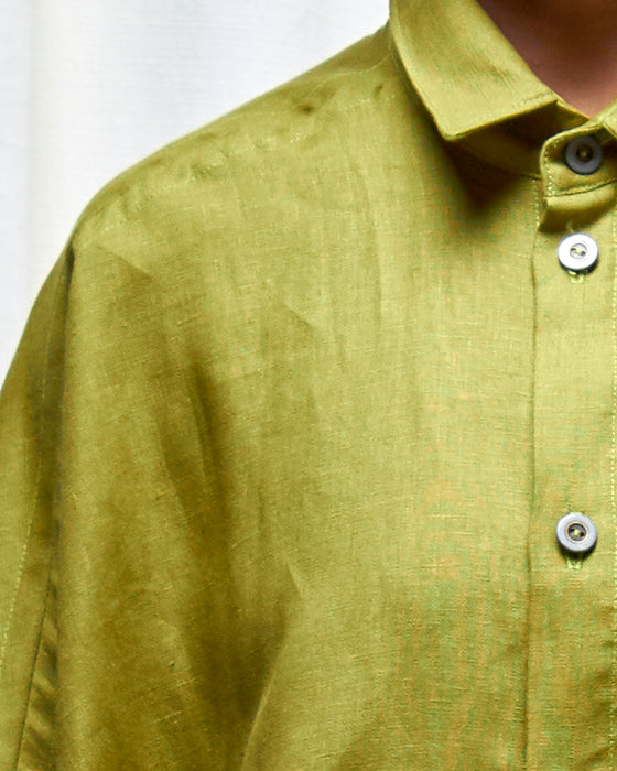 THE ADLER duster dresshirt - Pesto Linen