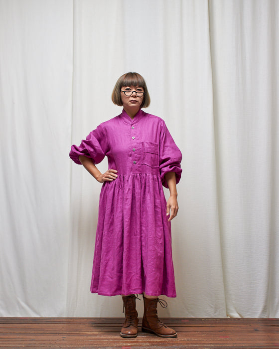 THE DRESSMAKER dress - Pink Grevillea Linen LUCKY LAST