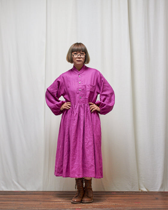 THE DRESSMAKER dress - Pink Grevillea Linen LUCKY LAST