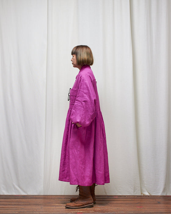 THE DRESSMAKER dress - Pink Grevillea Linen LUCKY LAST