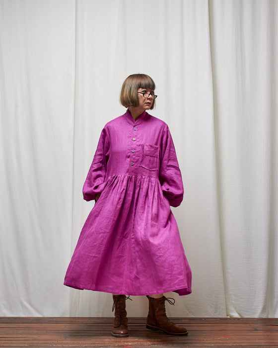 THE DRESSMAKER dress - Pink Grevillea Linen LUCKY LAST