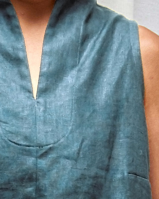 CUSTOM COLOUR LINEN - THE NARRATOR top MADE-TO-ORDER