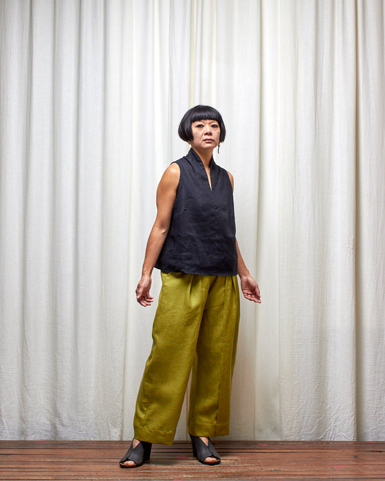 THE NARRATOR top - Black Linen