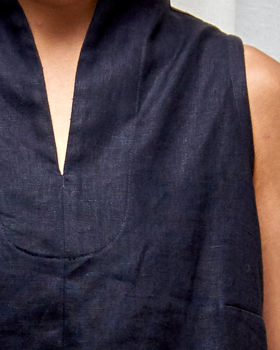 THE NARRATOR top - Black Linen