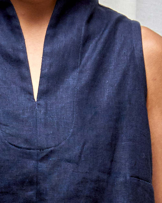 CUSTOM COLOUR LINEN - THE NARRATOR top MADE-TO-ORDER
