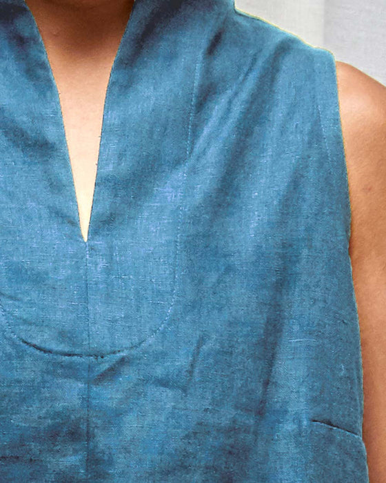 CUSTOM COLOUR LINEN - THE NARRATOR top MADE-TO-ORDER
