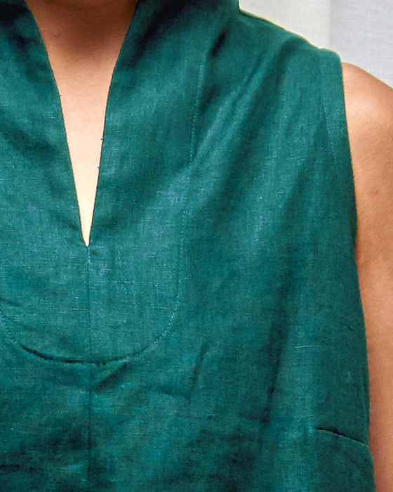 CUSTOM COLOUR LINEN - THE NARRATOR top MADE-TO-ORDER