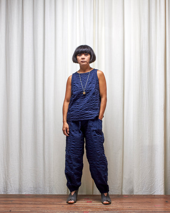 THE WRITER top - Navy Seersucker LAST CHANCE