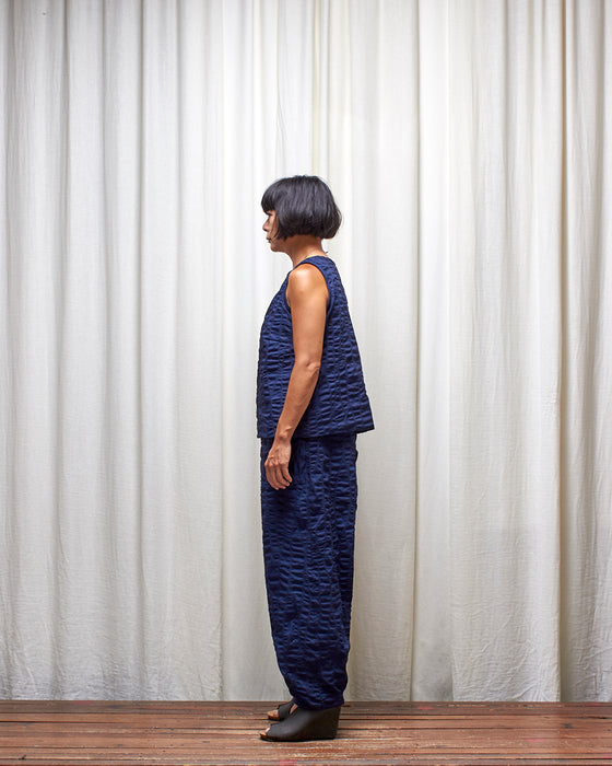 THE WRITER top - Navy Seersucker LAST CHANCE