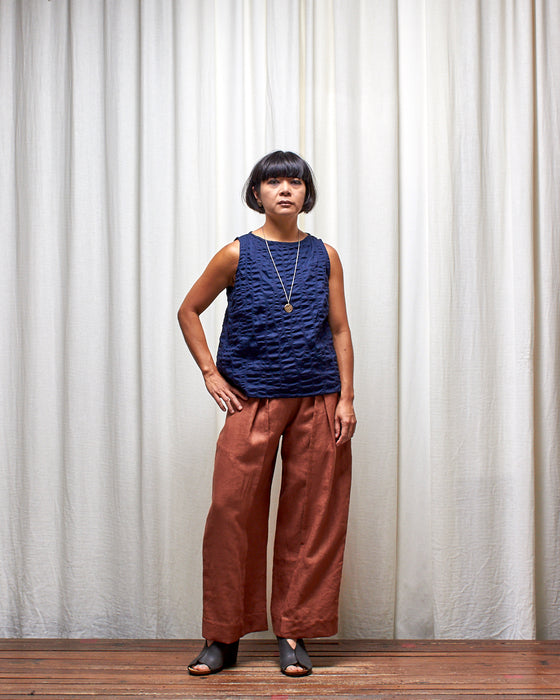 THE WRITER top - Navy Seersucker LAST CHANCE