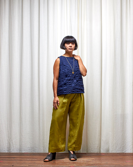 THE WRITER top - Navy Seersucker LAST CHANCE