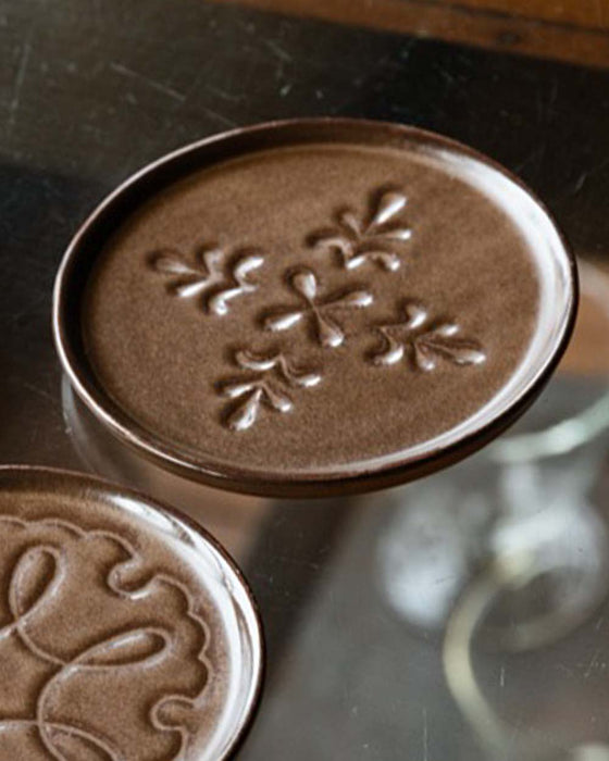 PORCELAIN DISH Carved Flower - Quad Petals