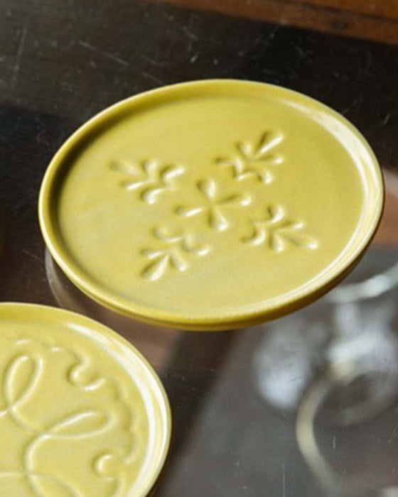 PORCELAIN DISH Carved Flower - Quad Petals