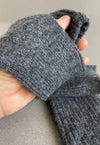 Arm and Leg Warmers knitted extra warm and cosy in alpaca and merino wool by Nishiguchi Kutsushita - charcoal