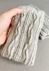 Teni Hand Warmers cosy fingerless wool gloves by Nishiguchi Kutsushita - light grey
